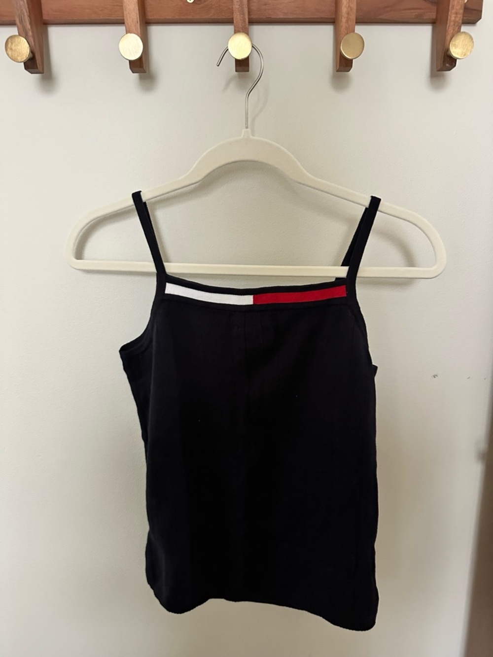 Tommy Hilfiger Navy Top with Signature Red & White Flag Detail